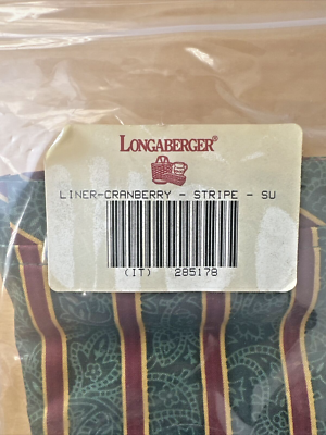 Longaberger Cranberry 285178 Basket Liner Imperial Stripe - Still