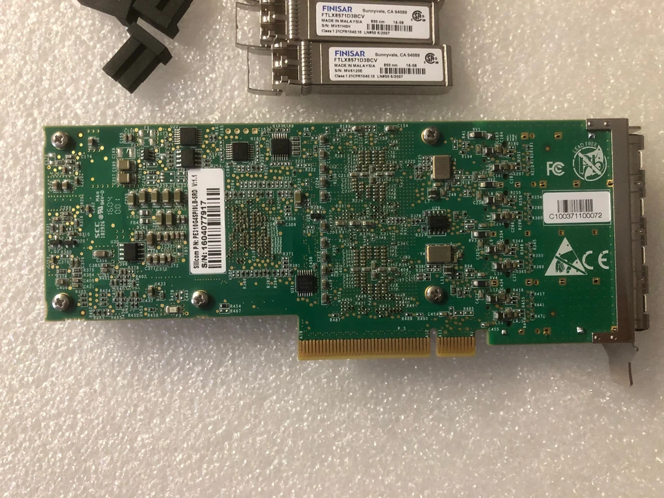 Silicom PE310G4SPI9LB-SRD Quad Port 10G Network Adapter W/4 10G SFP Transceiver - Image 3 of 3