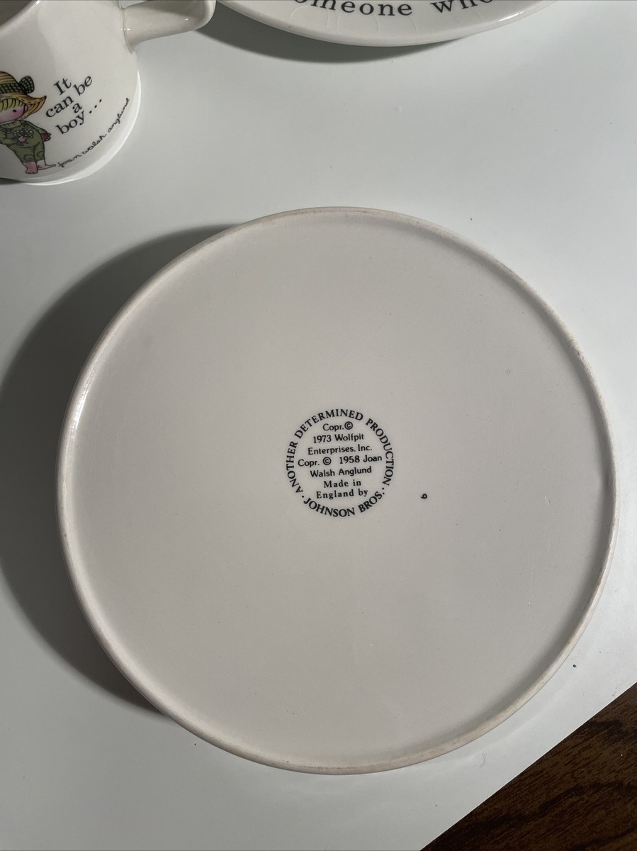 Vintage 1976 Joan Walsh Anglund Cup Bowl Plate Set A FRIEND - made