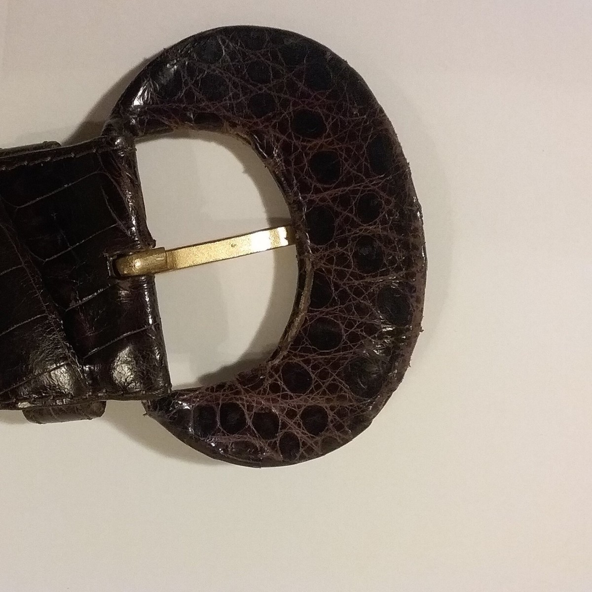 Elegant Nancy Gonzalez chocolate Brown Crocodile Leather Belt Nancy Gonzalez Genuine Crocodile Belt - Brown Size L | eBay main image 3