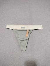 SKIMS Women's Cotton Blend Stretch Jersey Rib Thong Mineral Size L PN-STT-0040