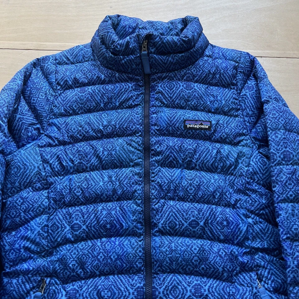 Patagonia Down Jacket Youth XL Blue Full Zip Insulated Winter Outerwear - Image 3 of 4