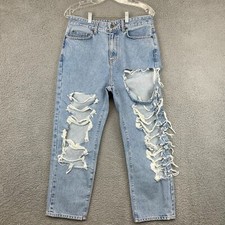 Carmar Womens 28 Denim Distressed Destroyed Straight jean