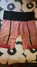 Thai Pants, 100 Cotton, Pink, Traditional Design, Free Size