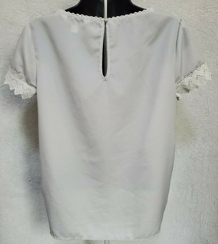 LC Lauren Conrad Womens Shirt Top Blouse Size S Small Gray - Picture 12 of 12