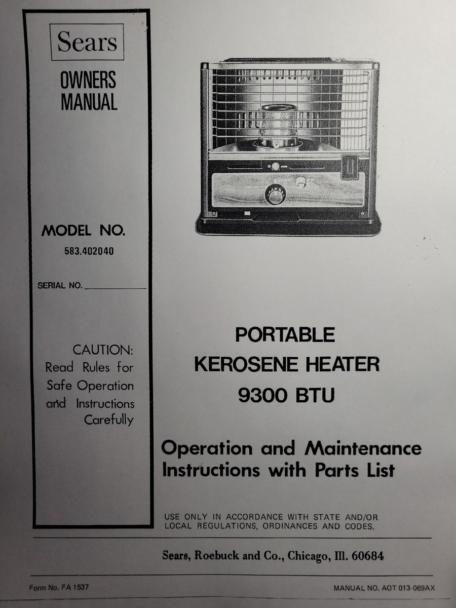Sears Old Kerosene Heater Parts Manual Sears Boiler Water Boiler