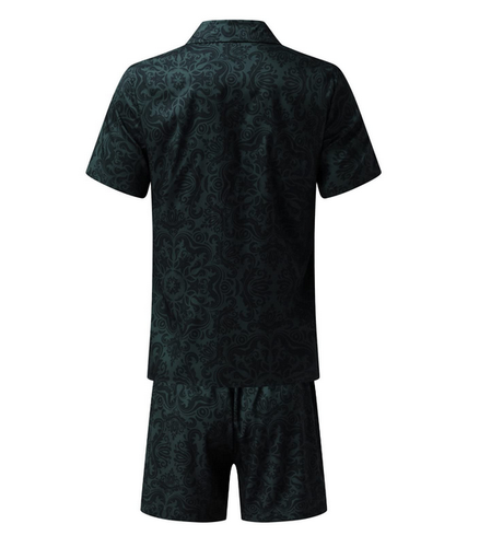 Hawaiian Mens Set Short Sleeved Shirt+Shorts Summer Casual Beach Two-Piece Set - Picture 10 of 21