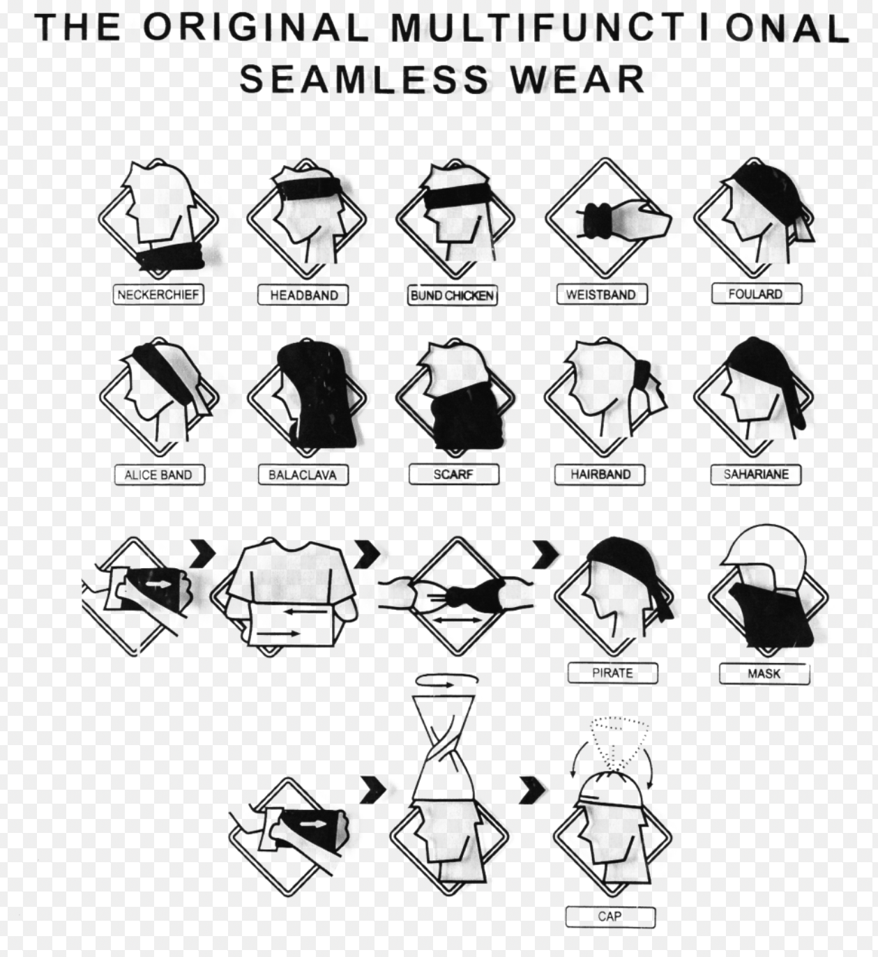 Multifunctional Seamless Wear NECK GAITER HEADBAND FOULARO SCARF MASK