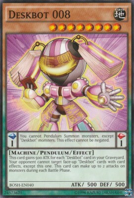 YUGIOH CARD - 1 x DESKBOT 008 BOSH-EN040