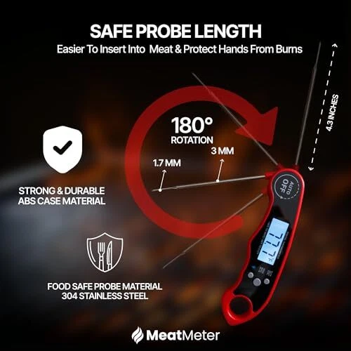 Digital Meat Thermometer for Grill/Cooking Fast Instant Read Waterproof
