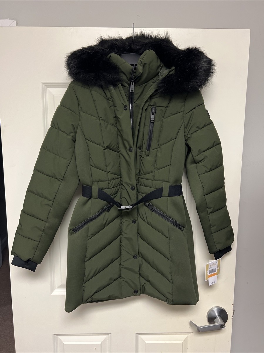 Puffer Jacket Fleece Lined Michael Kors Trench Coat Womens MICHAEL