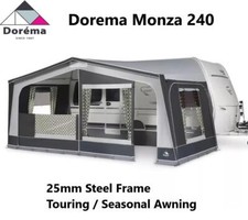 Dorema Monza 240 Touring Seasonal Caravan Awning Size 10 - 875-900cm Charcoal