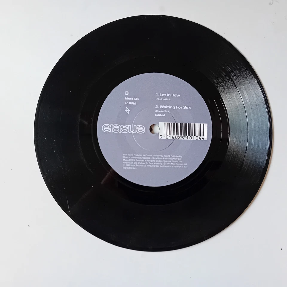 Erasure – Am I Right? Single Vinyl, 7", 45 RPM, 1991 - Image 4 of 4