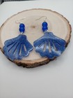 Blue Dangle Earring In Sea Shell Design Handmade — photo 6