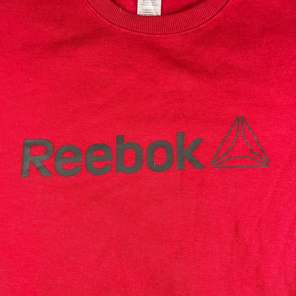 Reebok Sweater Large Red Graphic Print Long Sleeve Crew Neck Casual - Image 3 of 4