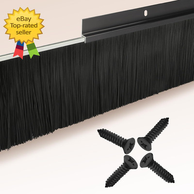 Garage Door Brush Seal 8 Pack Black Bottom Sweep Roll Up Door Weather Stripping