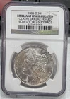 1885 O MORGAN SILVER DOLLAR NGC BRILLIANT UNCIRCULATED - OLATHE TREASURY HOARD