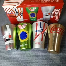 Coca-Cola Rio 2016 Olympic Games Aluminum Tumbler Cups Set Lot of 3 + 1 Free