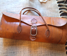 Vintage 60s Envelope Clutch Brown Embossed Leather Purse with Potential