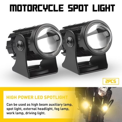 LED Spot Lights Auxiliary Motorcycle Headlight Driving Fog Lamp Yellow White EK