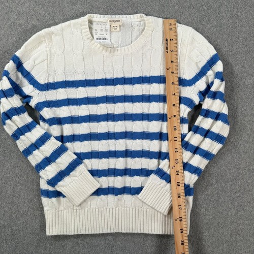 Crewcuts J.Crew Girls Striped Cable-Knit Sweater Girls Medium (8/9) Crew Neck - Picture 5 of 8