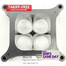Wilson Manifolds 4150 One Black Aluminum Carburetor Spacer - 4150 2in 4-hole L