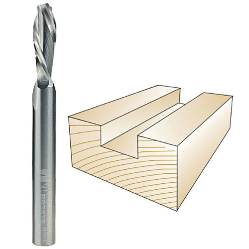 Whiteside Spiral Downcut Bit, 1/4 in. SH x 1/4 in. CD x 3/4 in. CL