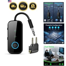 Bluetooth Transmitter Receiver Wireless Audio Adapter for TV Car Headphones
