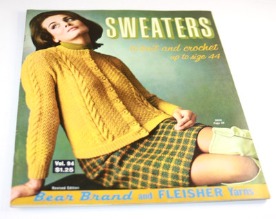 Bear Brand Fleisher Yarns Patterns Vtg. 1966 Sweaters Knit Crochet Book Vol 94