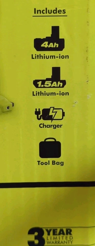 Ryobi ONE+ 18V Cordless 4-Tool Combo Kit PCL1400K2 w/2 Batteries and Charger NEW - Image 4 of 4