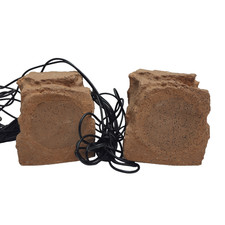 Set of 2 Outdoor Rock Speakers Wired Patio Garden Landscape Audio System Used