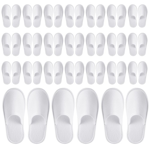 24 Pairs Disposable House Slippers for Guests, Bulk Pack US Men Size 10 Women 11 - Picture 1 of 10