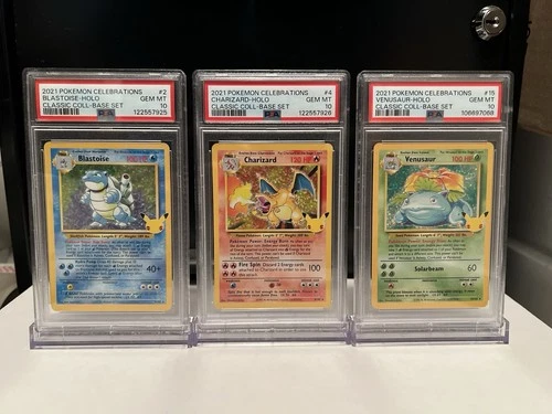 ALL PSA 10 Pokemon Charizard Blastoise Venusaur Celebrations SET