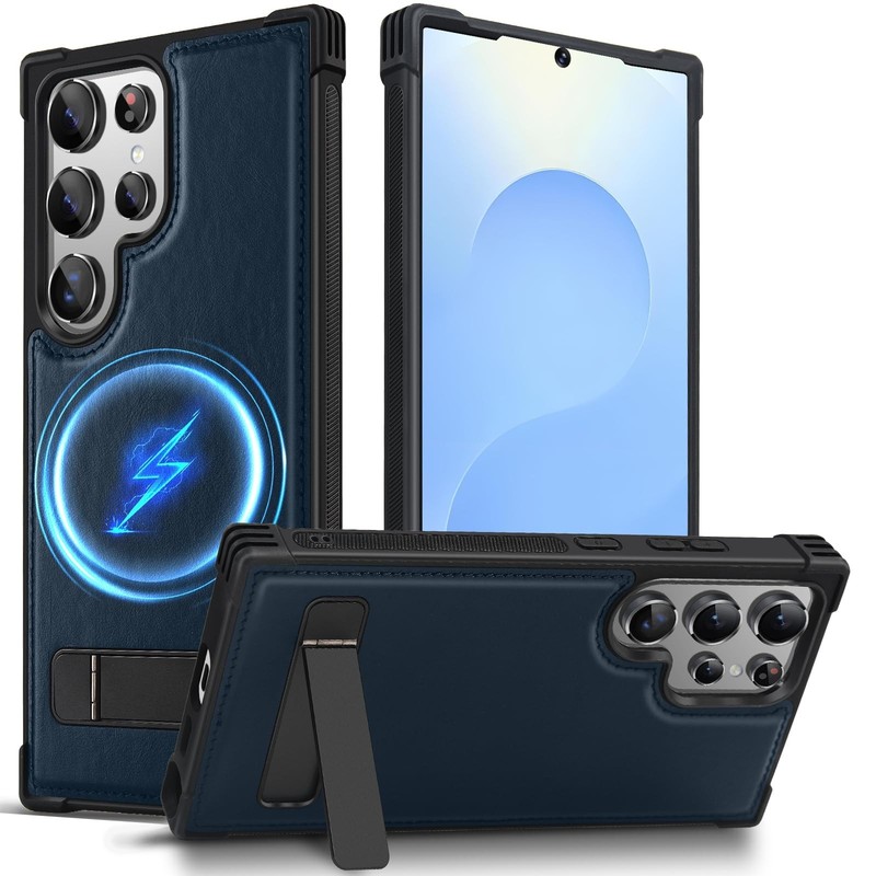 KEZiHOME for Samsung Galaxy S24 Ultra Case with Kickstand, Stronger Magnetic