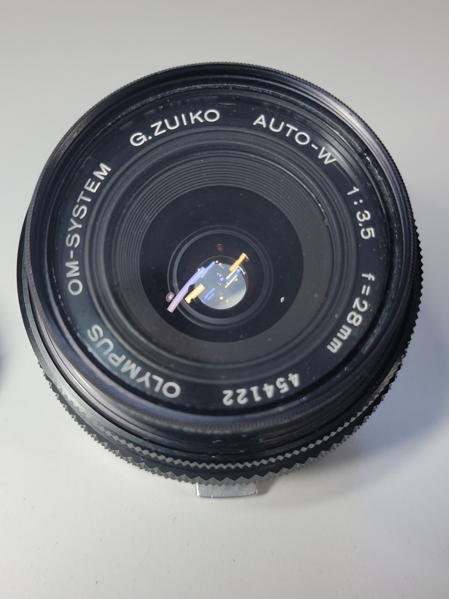 オリンパスレンズ OM-SYSTEM 1:3.5 f=28mm Olympus OM-System lens G.Zuiko Auto-W 1:3.5 f=28mm w/ Case
