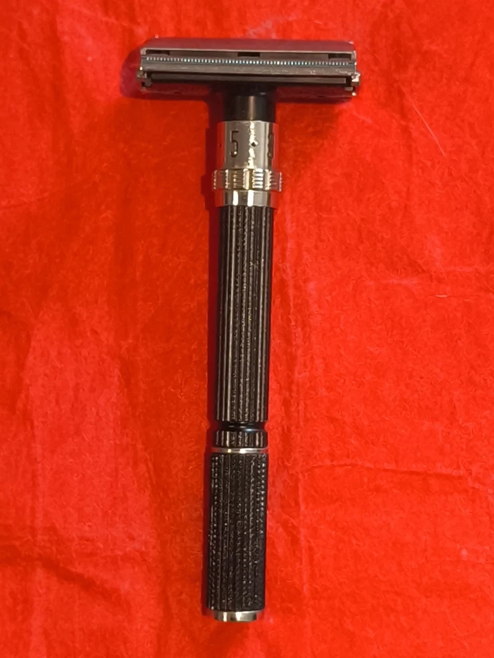 Rasoir Papillon Gillette Reg US Patt off made in USA ajustable X3 black beauty - Photo 3/4