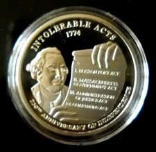Gedenkmünze AMERICA 250 YEARS Intolerable Acts mit Zertifikat