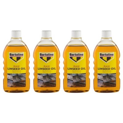 4x Bartoline rohes Leinöl natürlicher Holzschutzlack Lack 500 ml