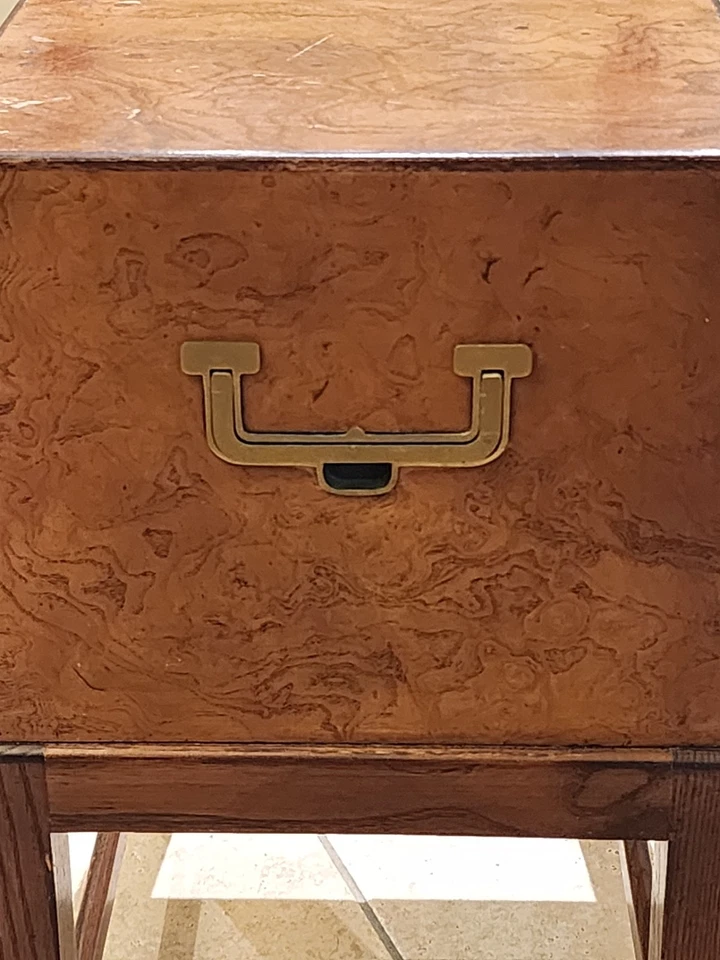 John Widdicomb Burl Wood 2-Drawer Chest on Stand Vintage Mid-Century Grand... - Image 4 of 4