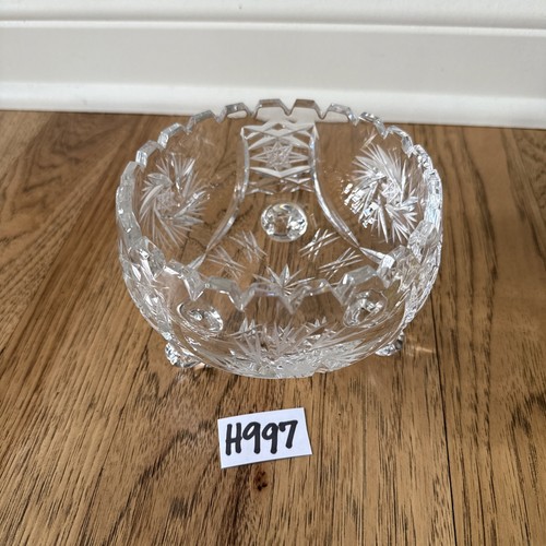 5 1/2" Cuenco American Brilliant Period Corte Vidrio Cristal Grabado - Imagen 10 de 10