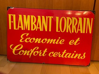 Original altes Emailschild Frankreich #5 / Flambant Lorrain / Emaille