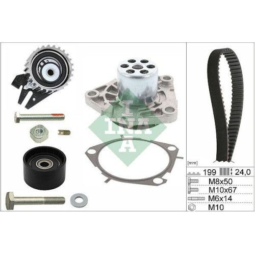 Wasserpumpe + Zahnriemensatz Schaeffler Ina 530 0562 30 FüR Alfa Romeo Chrysler-image