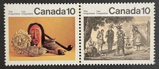 Canada MNH #578-579i “Missing Medallion Variety” Iroquoian Indians Stamp - 1976