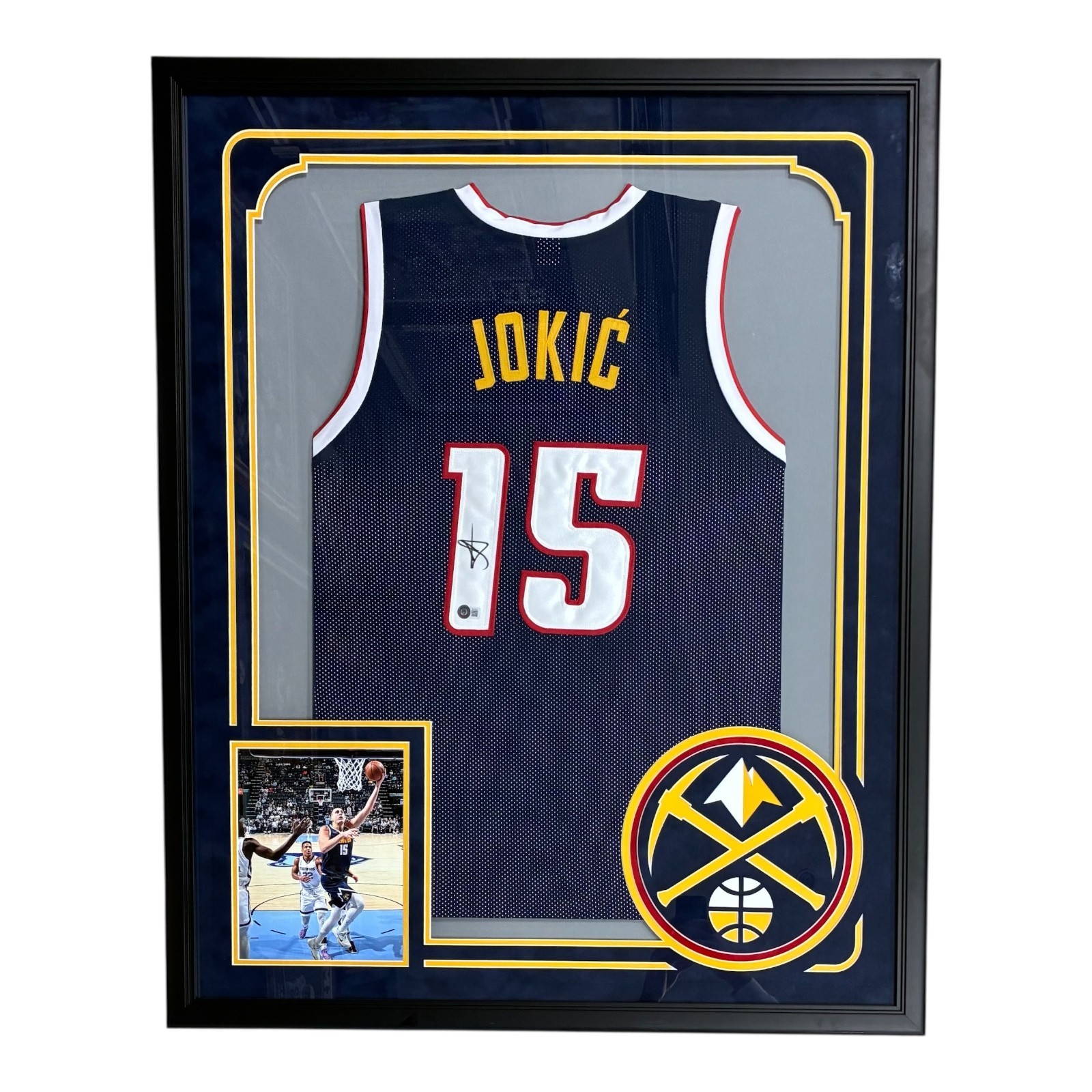 Nikola Joki Autographed Signed NIKOLA JOKIC FRAMED BLUE JERSEY BECKETT 