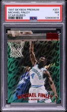 1997 FLEER SKYBOX PREMIUM STAR RUBIES Michael Finley SP 1/50 #201 PSA 7