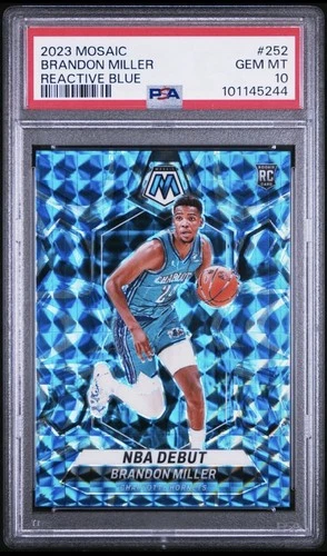 2023 Mosaic Brandon Miller Reactive Blue PSA 10 RC