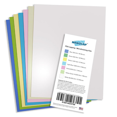 PSA Lapping Film, 7 Piece Pressure Sensitive Adhesive Polishing Paper, 8-1/2  X