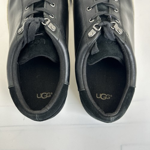 UGG Brock II Sneaker Shoes Mens Sz 13 Black Leather Suede Comfort Shoes WP - Picture 5 of 9