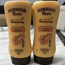 Hawaiian Tropic Luminosity Protective Sun Lotion SPF 15 180ml X2 Brand New 38.92 per litre