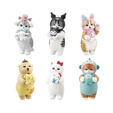 Lot 6 AAGWW Cat Figurine Full Set Gacha Capsule Toy Japan Cute Rare New Japanese